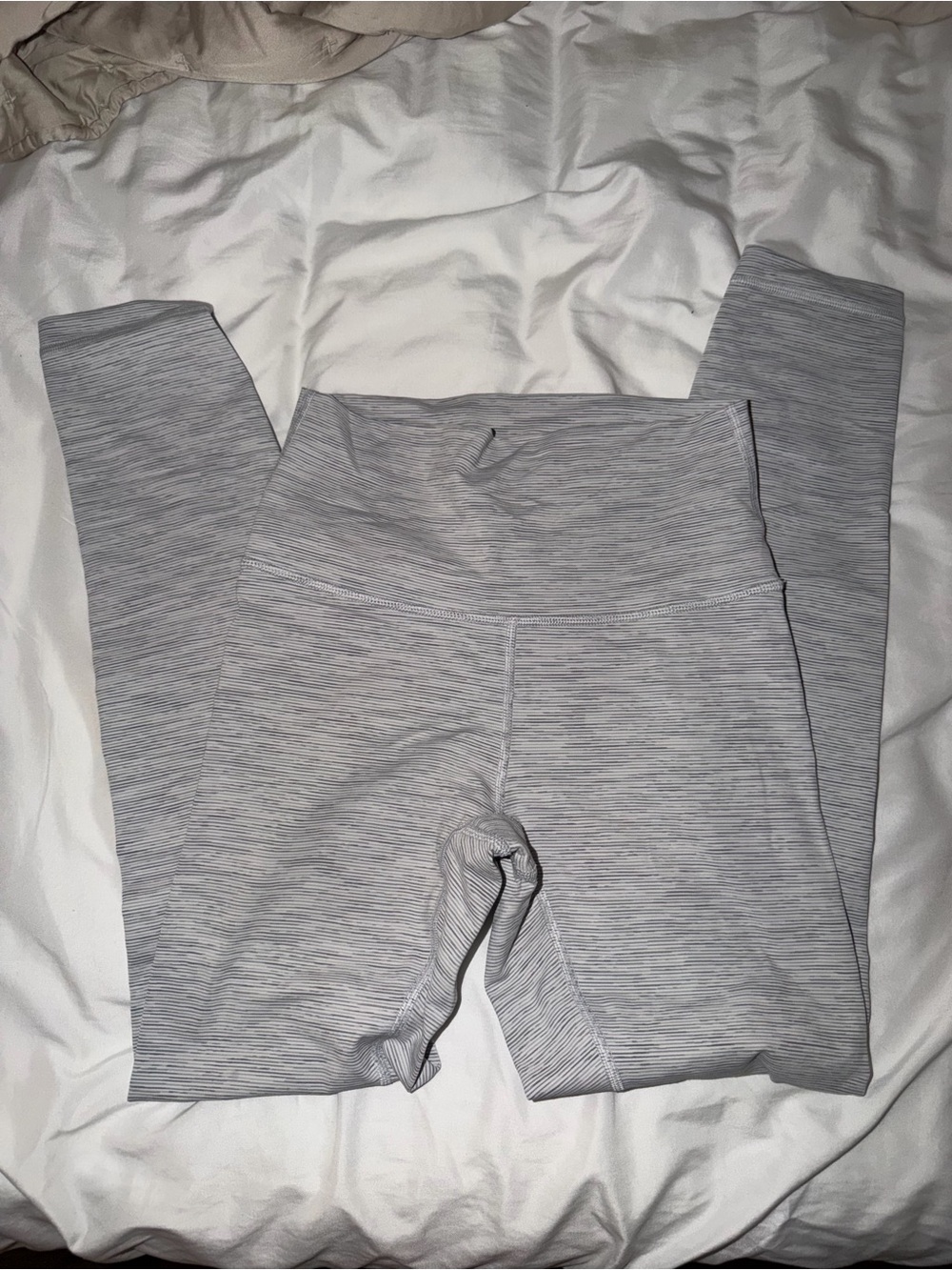 Girls Grey Striped Active Leggings - Kids Bottoms